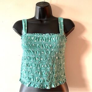 American Eagle AEO tank top ruched xl daisies